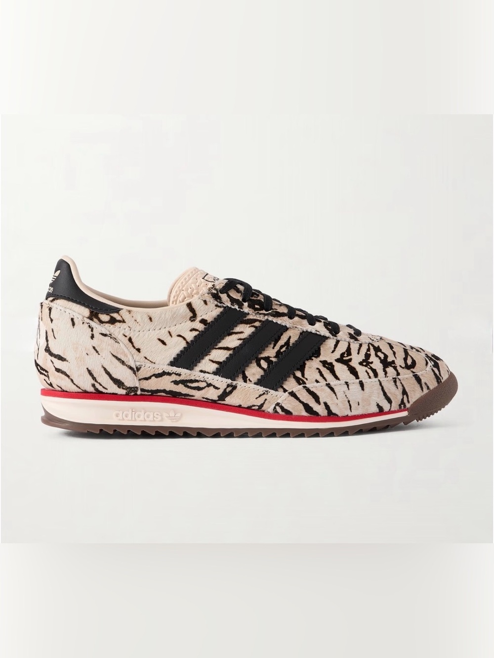 adidas SL 72 OG leather-trimmed zebra-print calf hair sneakers